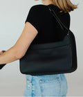 Black Multi-Pocket Stroller Hanging Bag with Convertible Hand Strap