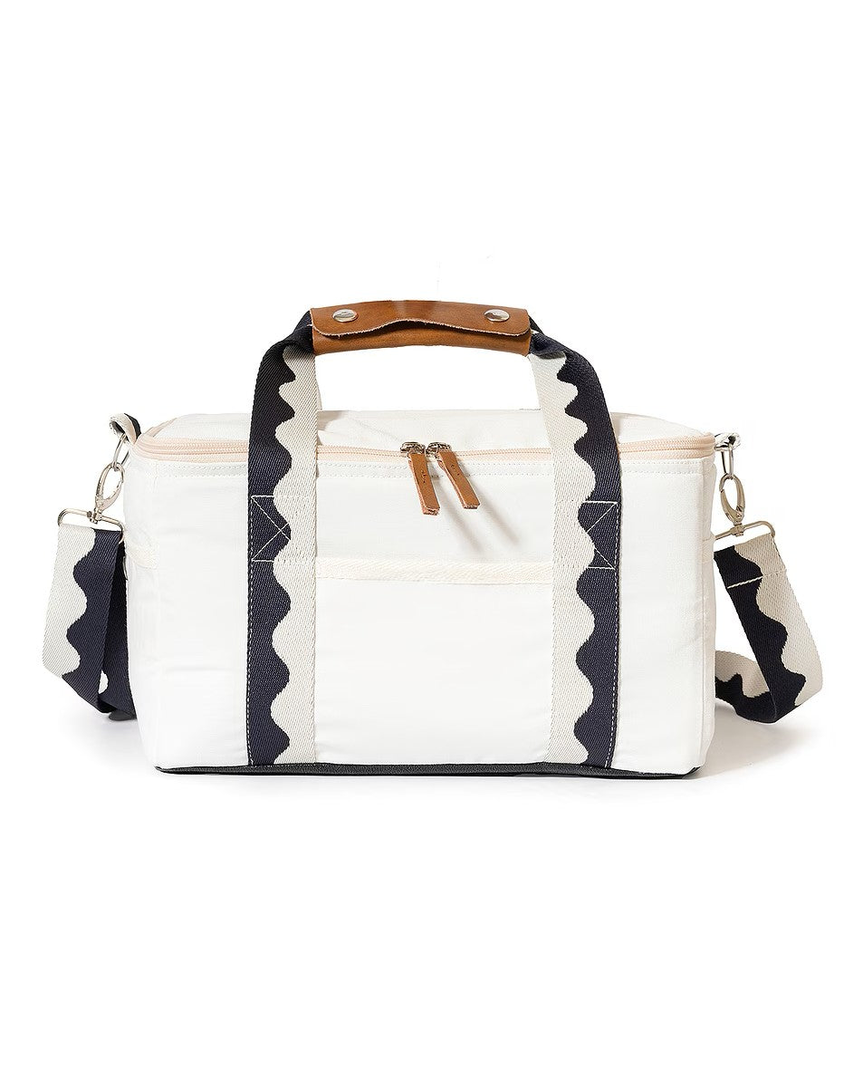White Wave Strap Large Outdoor Insulated Carry Bag with Detachable Cross Strap