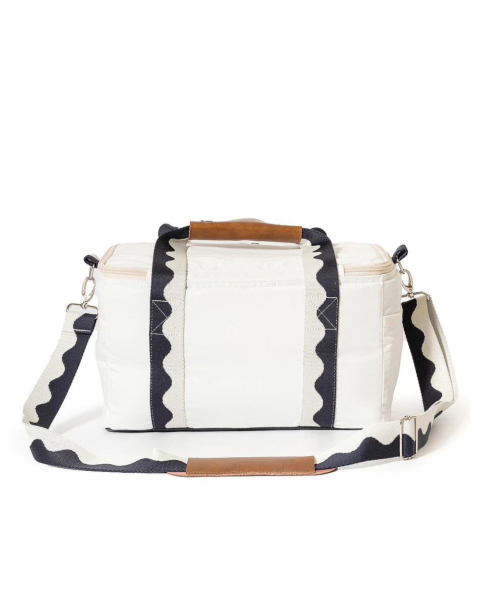 White Wave Strap Large Outdoor Insulated Carry Bag with Detachable Cross Strap