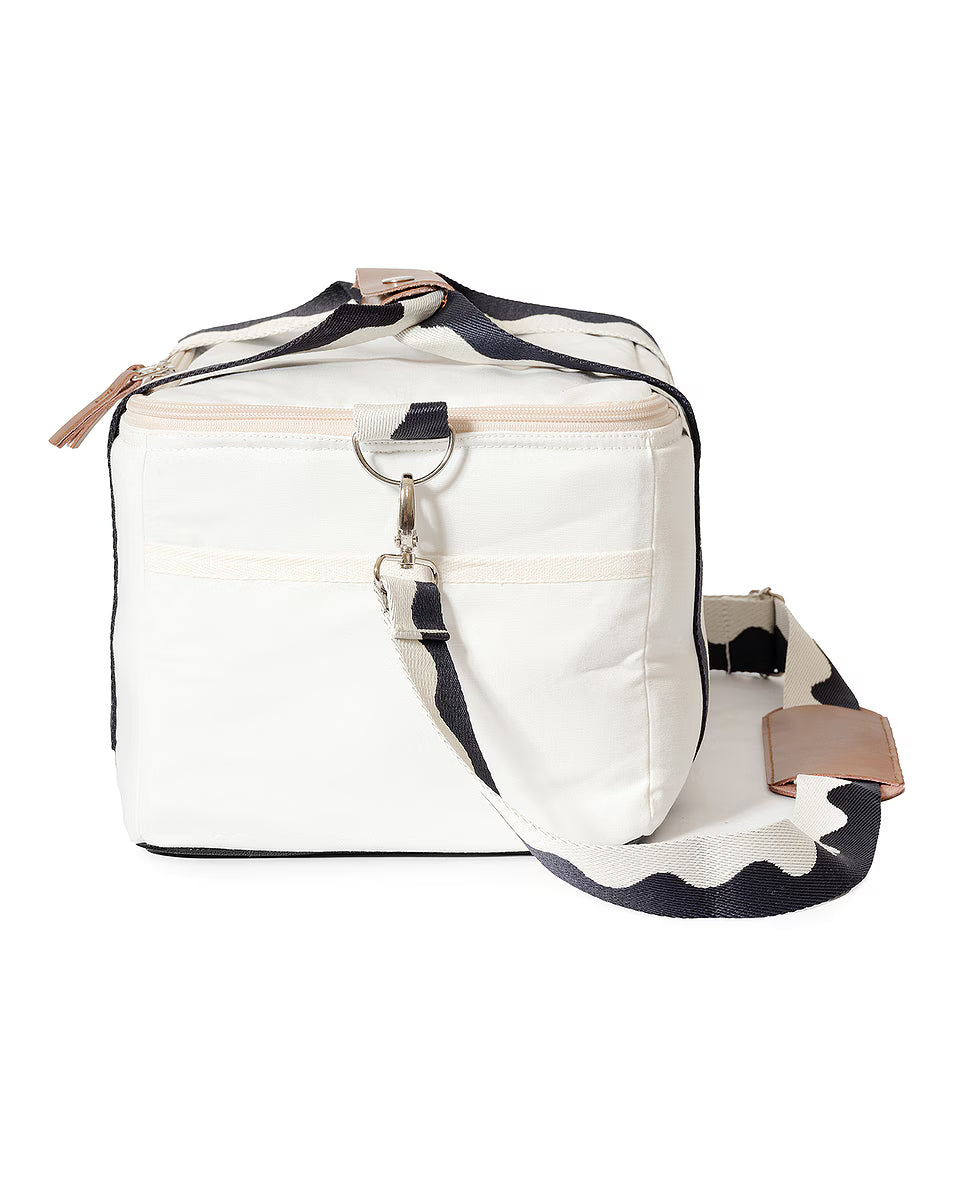 White Wave Strap Large Outdoor Insulated Carry Bag with Detachable Cross Strap
