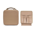 Expandable Khaki Multi-Compartment Makeup Organizer Bag