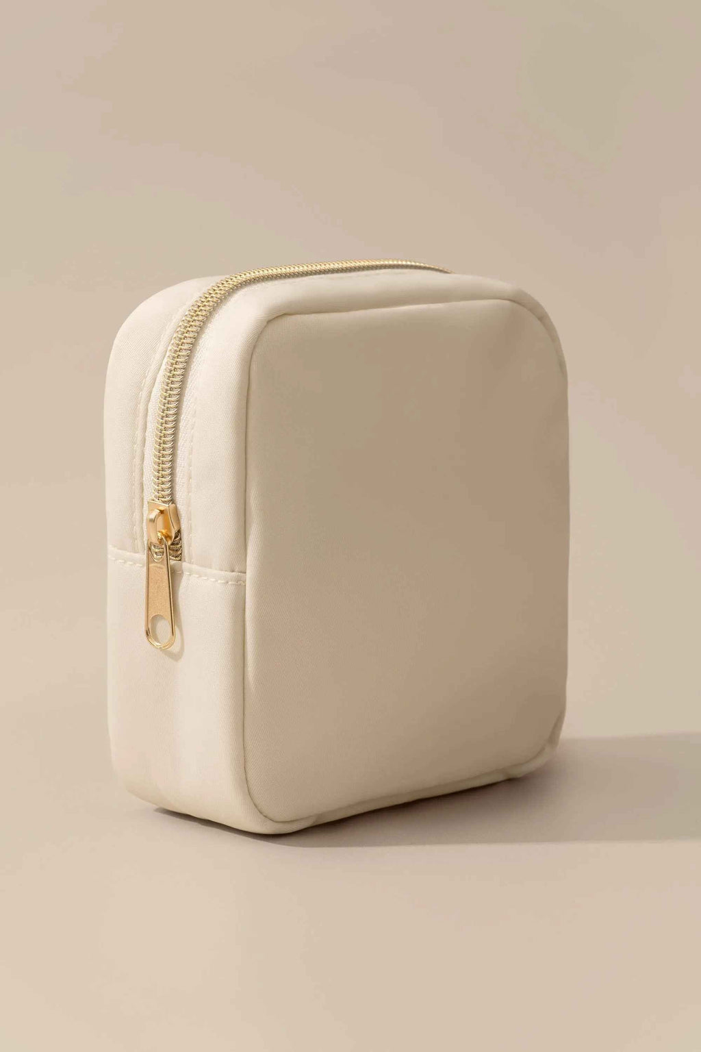 Cream Zippered Mini Storage Bag for Daily Accessories
