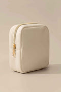 Cream Zippered Mini Storage Bag for Daily Accessories