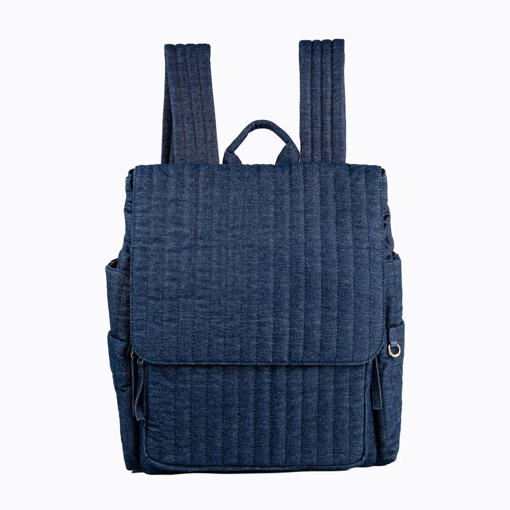 Quilted Flap Backpack Bag with Multi Side Pockets for Parent Daily Outings