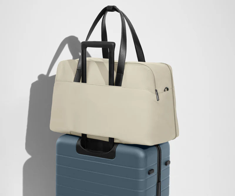 Off-White Multi-Functional Laptop Weekender Bag with Trolley Sleeve