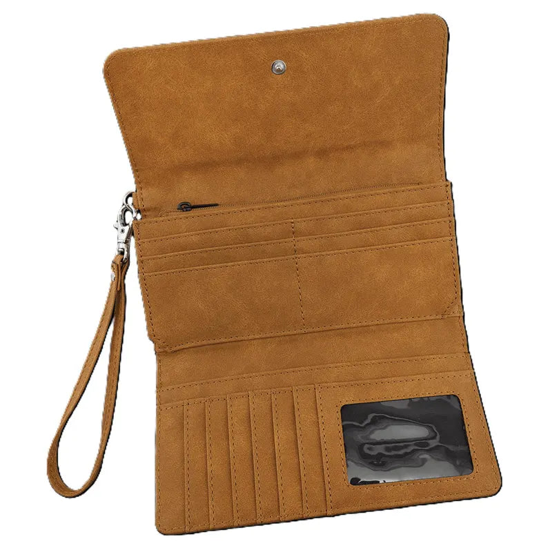 Multi-Card RFID Wristlet Wallet Bag with Detachable Strap