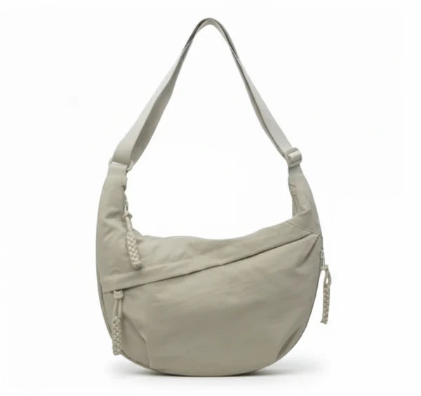 Spacious Multi-Pocket Crescent Crossbody Shoulder Bag