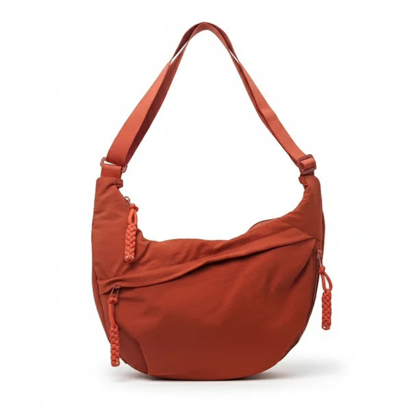 Spacious Multi-Pocket Crescent Crossbody Shoulder Bag