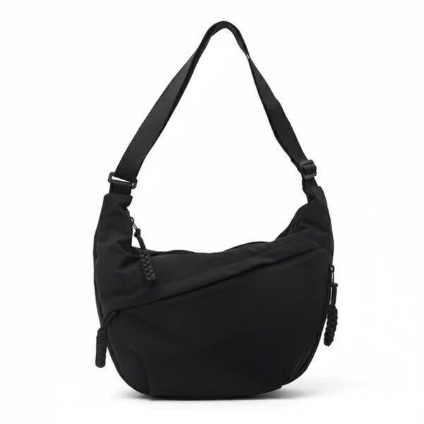 Spacious Multi-Pocket Crescent Crossbody Shoulder Bag